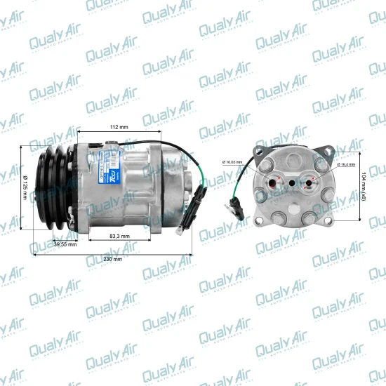 Compressor de AC Universal SD 7H15 2V 24V 8Fix Flex (TCCI)