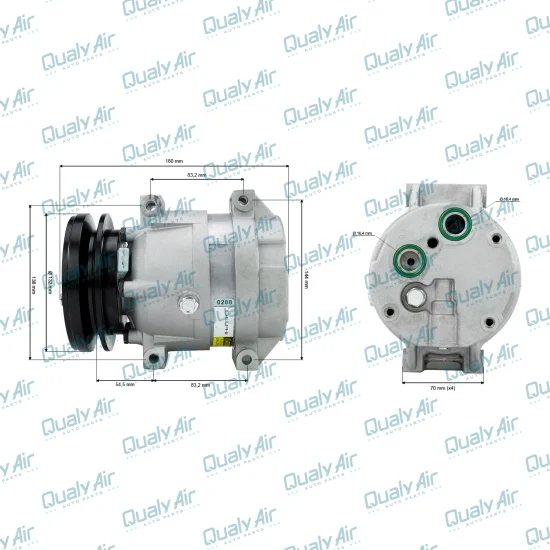 Compressor de AC V5 p/ Maquinas Hyundai Interior Original