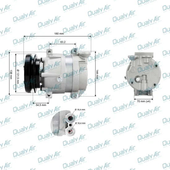 Compressor de AC V5 Polia 1A 12V p/ Trator Ls90 Plus