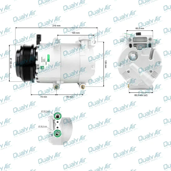Compressor de AC VS16 para Ford Focus Sigma 2013 (GREEN)