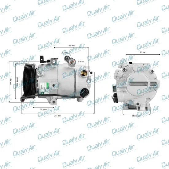Compressor de AC VSE14 12V 6PK p/ Elantra 2.0 2014 a 2018