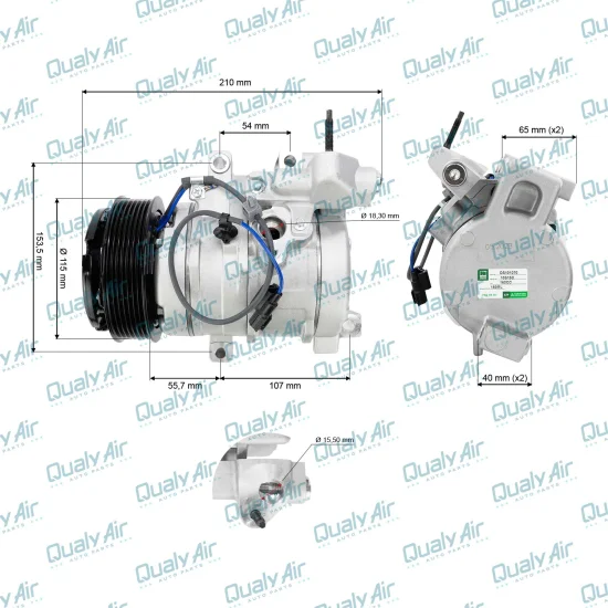 Compressor de Ar Condicionado p/ Honda Civic 07 a 12 (GREEN)