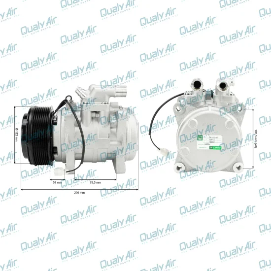 Compressor de Ar Condicionado Universal 10P15 8PK 12V 8 Fix