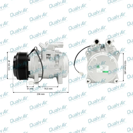 Compressor de Ar Condicionado Universal 10P15 8PK 12V 8 Fix