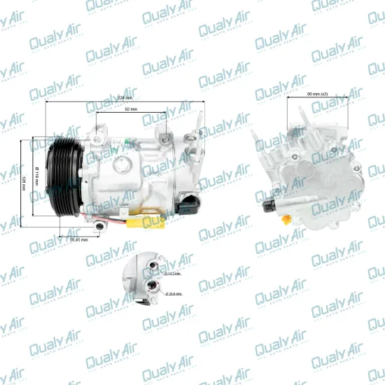Compressor de Ar p/ 206, 208, 307; C3, C4, Ds3 C/Sensor(GRN)