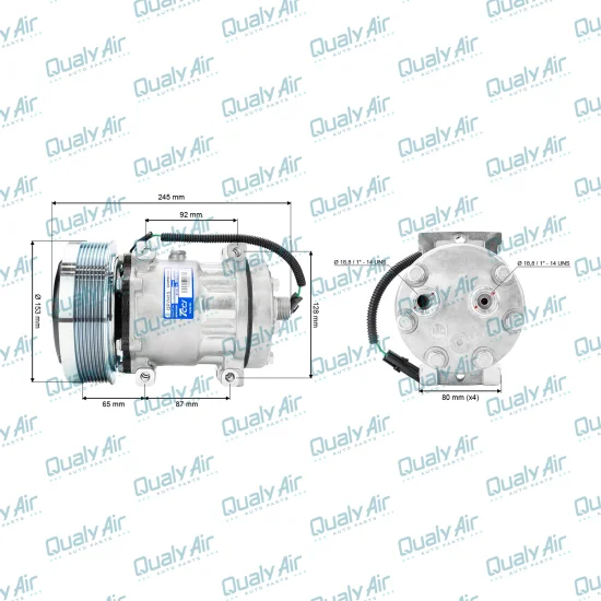 Compressor p/ Case 521D, 621D, 1150M; CAT 583T, 14M, C27...