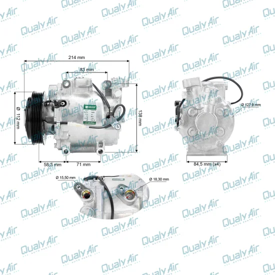 Compressor p/ Honda Fit 1.4, 1.5, City 1.5..2008 a 2014 -GRN