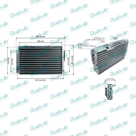Condensador AC p/ Case MXU 115, 135, 185; New Hol TM, TS...