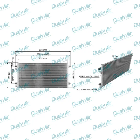 Condensador AC p/ Cat 773F, 777C, 12K, 160K, 579C... (TYSM)