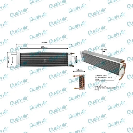 Condensador AC p/ CAT 953C, 953D, D6K, D6N, XL, LGP...-Cobre
