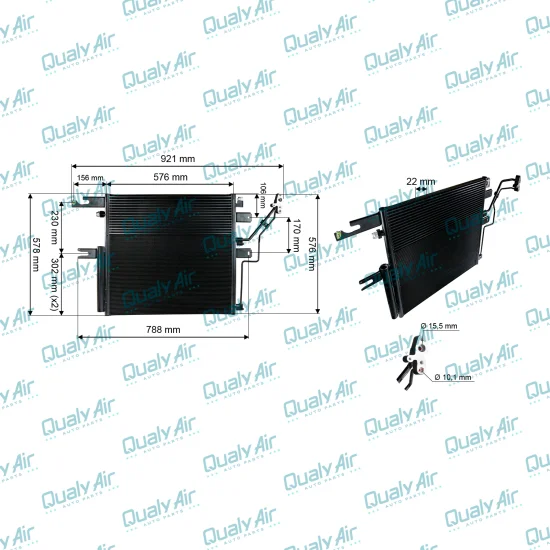 Condensador AC p/ Dodge Ram 2009 a 2014 -C/ Radiador De Oleo
