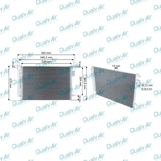 Condensador AC p/ UNO 2010 a 16, Mobi, Strada...(Sist Denso)