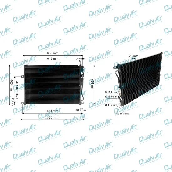 Condensador c/ Radiador p/ Grand Cherokee 2005 a 10 (TYSM)
