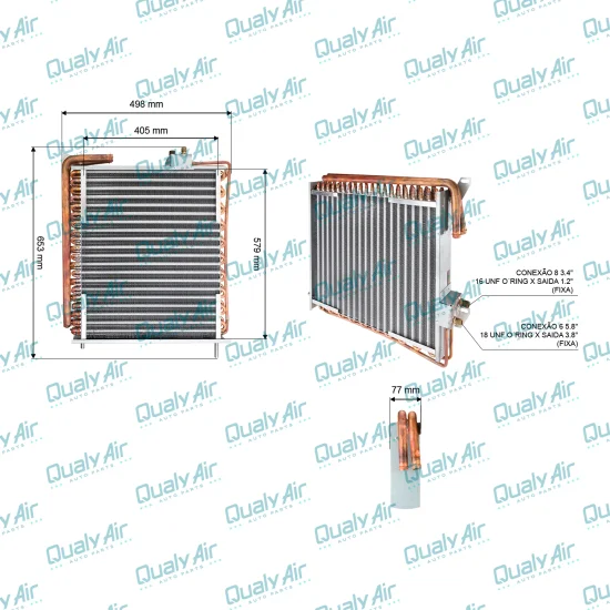 Condensador c/ Radiador p/ John Deere 7515, 7500... (Cobre)