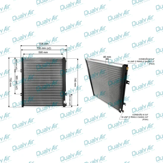 Condensador de AC p/ CAT 924K, 930K, 938K, 926M, 930M, 938M