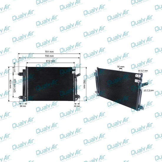 Condensador De Ar Condicionado p/ Jetta 2011 em diante (TYSM)