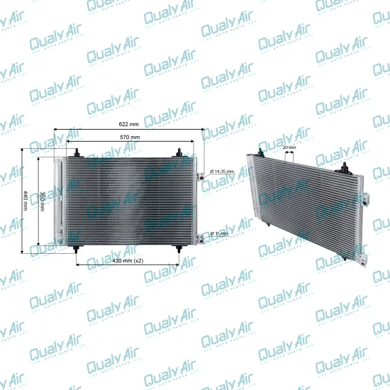 Condensador De Ar p/ C4, Gran Picasso / Peugeot 307/308/3008/408... (Tysm)