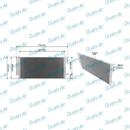 Condensador Fiat Punto 2008 a 13, Linea 09 a 16, Bravo...