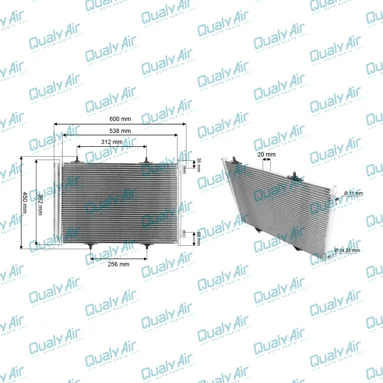 Condensador p/ Citroen C3, Picasso 2010 a 2015, C4 Cactus...