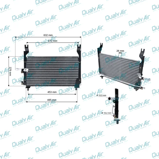 Condensador p/ Fiat Elba 1995 a 1996, Uno 1985 a 2013 (TYSM)