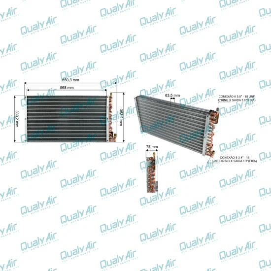 Condensador p/ New Holland RG140; Parruda W20; Case...Cobre