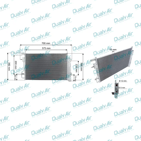 Condensador p/ Onix, Spin, Prisma....2016 a 2024 (OEM MAHLE)