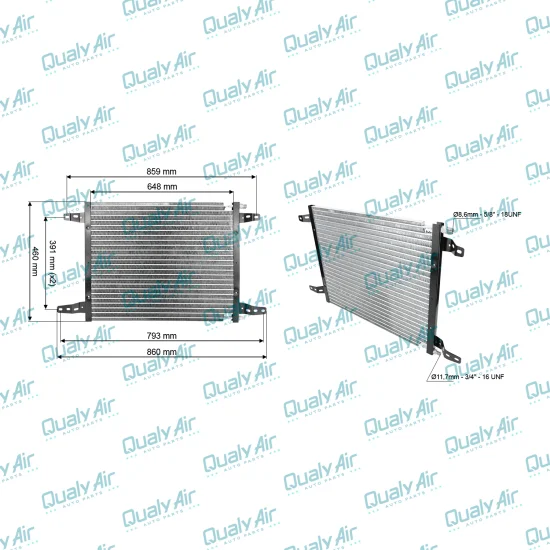 Condensador p/ Scania Série T, 92, 112, 114, 124...(Tysm)