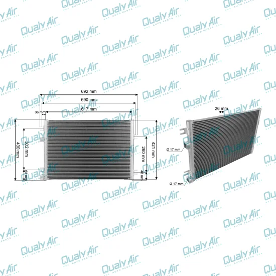 Condensador p/ Volvo Carregad L60G, 90F, 120H, 220F, 350F...