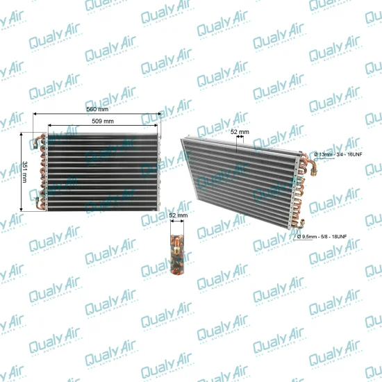 Condensador Tubo Aleta Cobre 3 Fileiras Universal 14X20(TAYASHIMA)