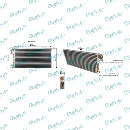 Condensador Universal p/ Case Patriot 3150, 3185 -Tubo Aleta