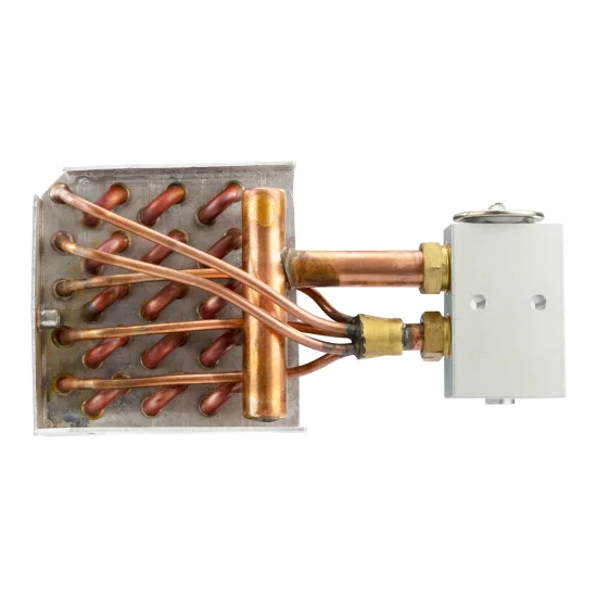 Evaporador AC Universal Tubo Aleta Cobre C/ Valv Block Rosca