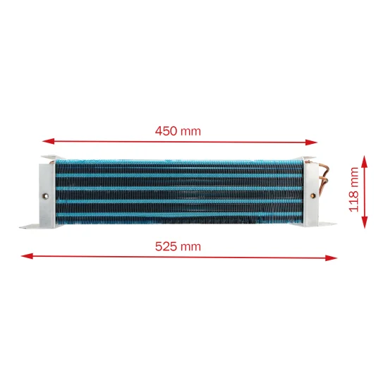 Evaporador AC Universal Tubo Aleta Cobre C/ Valv Block Rosca