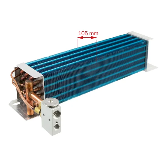 Evaporador AC Universal Tubo Aleta Cobre C/ Valv Block Rosca