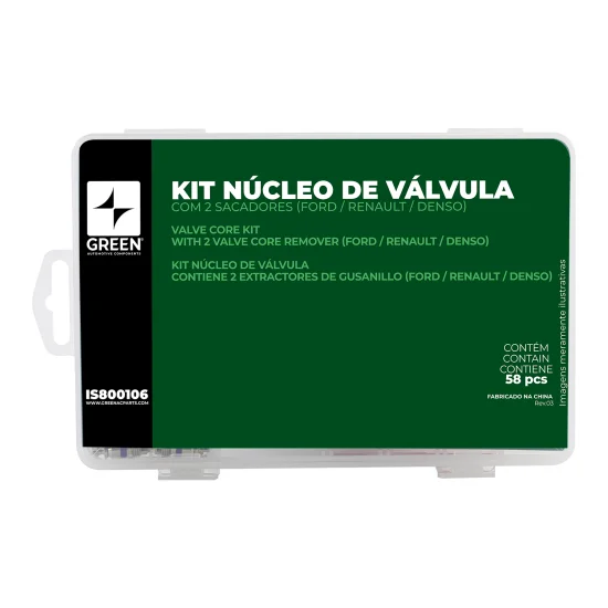 Kit Núcleo De Válvula 58 Pçs C/ 2 Sacadores p/ Ford, Renault