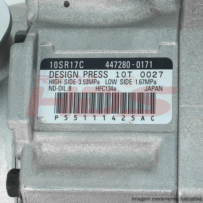 A/C Compressor Fiat Freemont 2.4L / Dodge Journey 2010 2.7L V6 DN 10SR17C (Original Denso) 12V