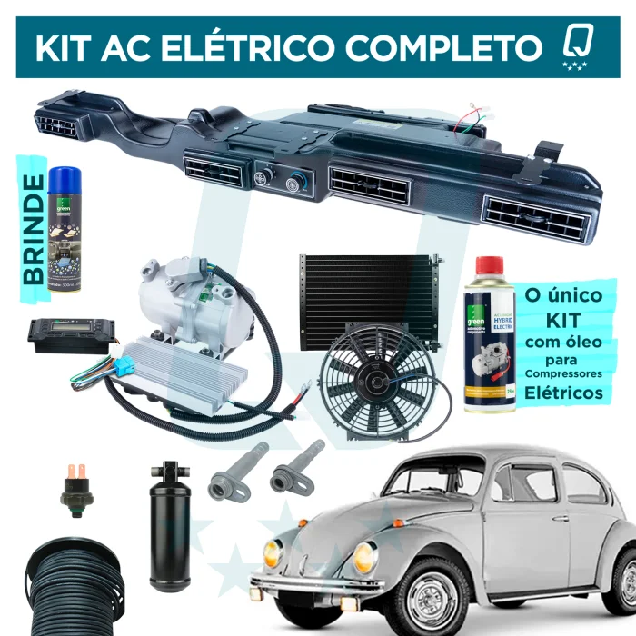 Kit de Ar Condicionado Elétrico Para Fusca 12V Caixa Polaris