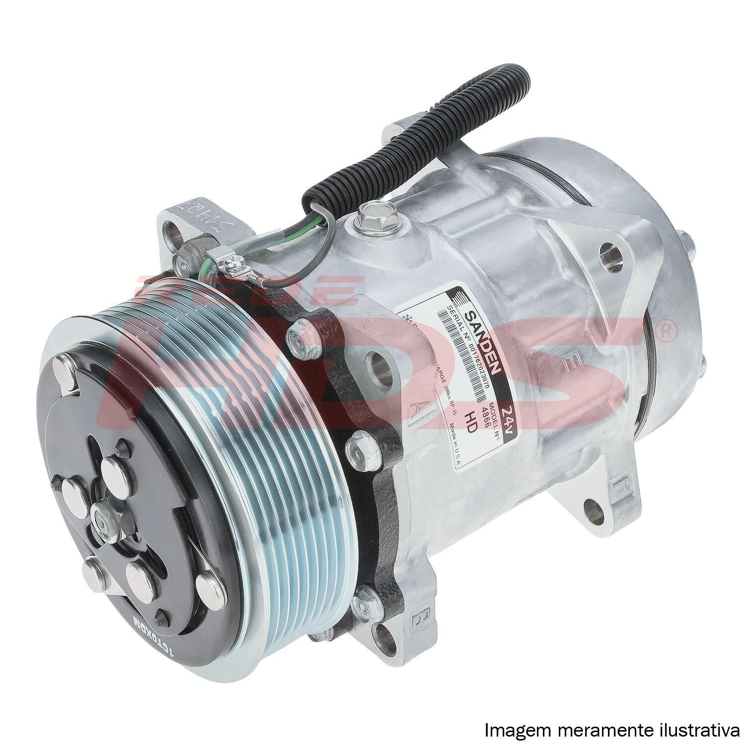 A/C Compressor Universal Sanden 7H15 8PK 24V Flex 8 F (OEM)