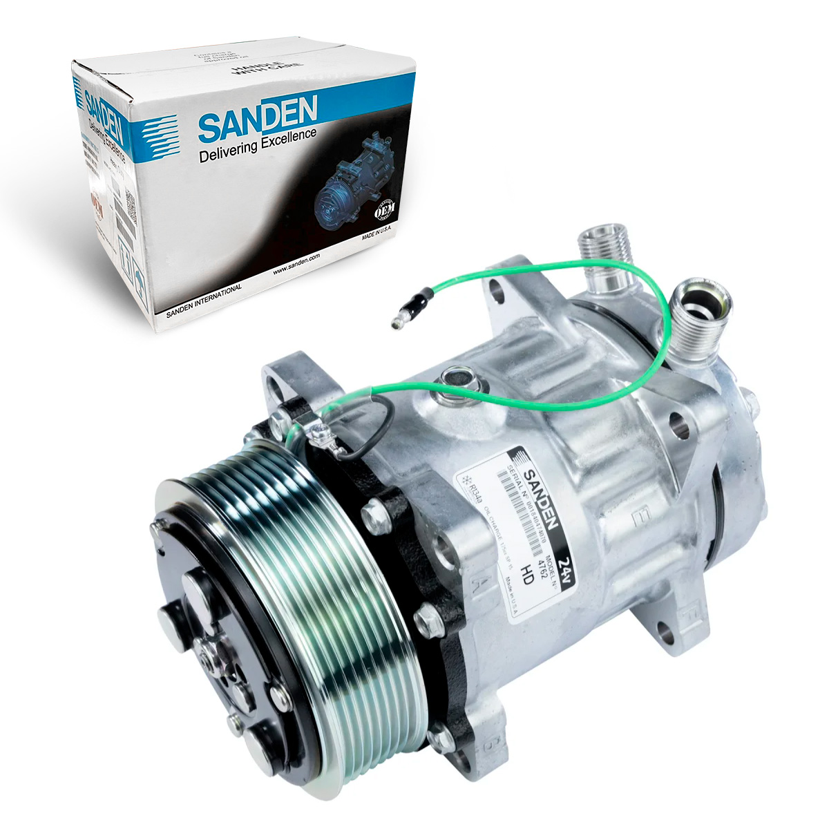 Compressor de Ac Universal 7H15 8Pk 24V Vertical 8 Fix (Oem