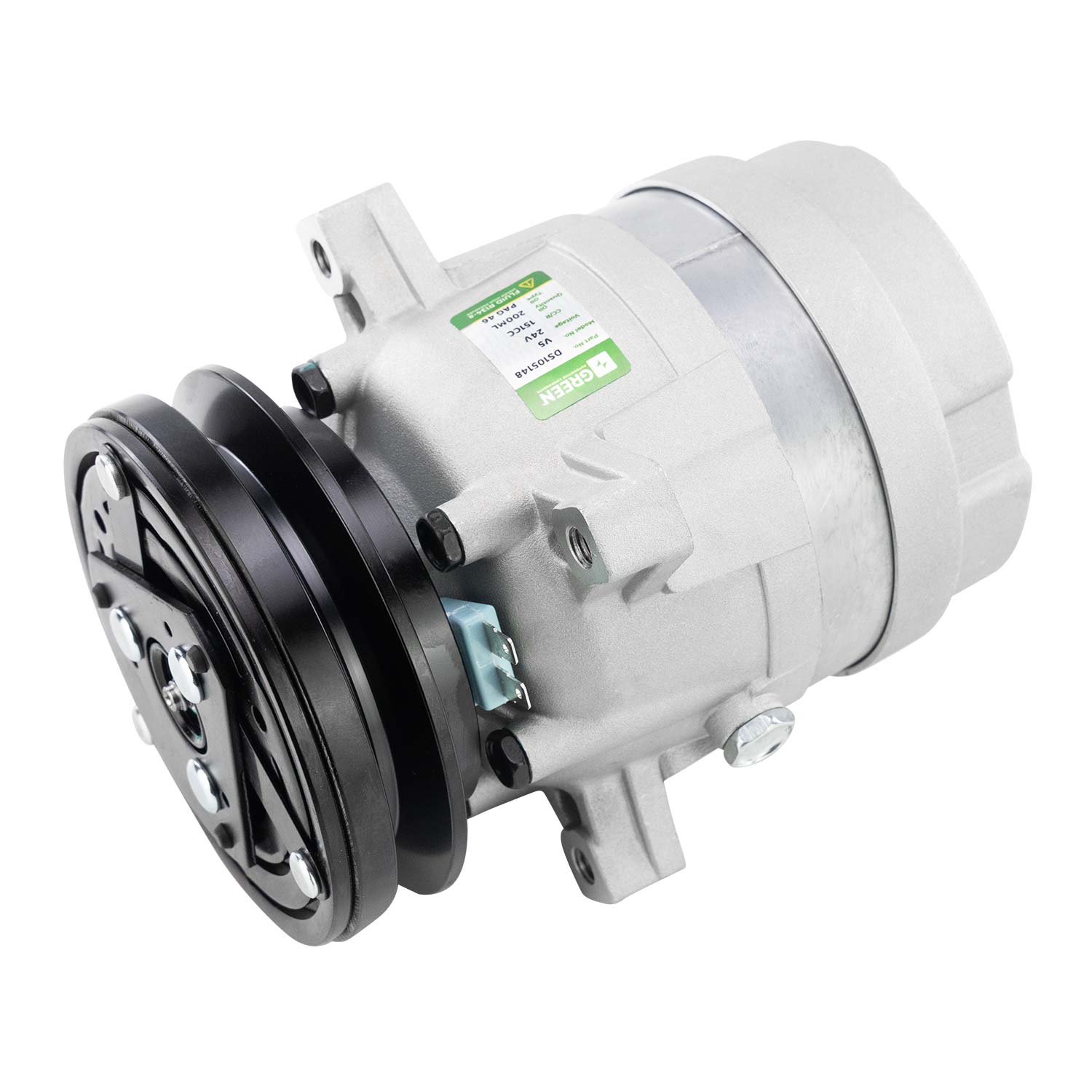 Compressor Ac V5 1V 24V P/ Empilhadeira Hyundai 70D (Green