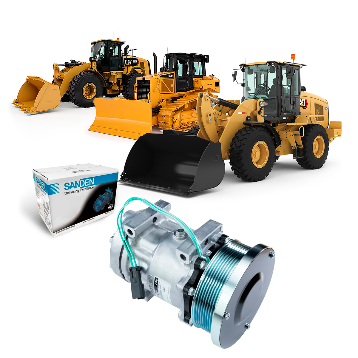 Compressor de Ar P/ Caterpillar 938K 962G D6N(Oem Sanden