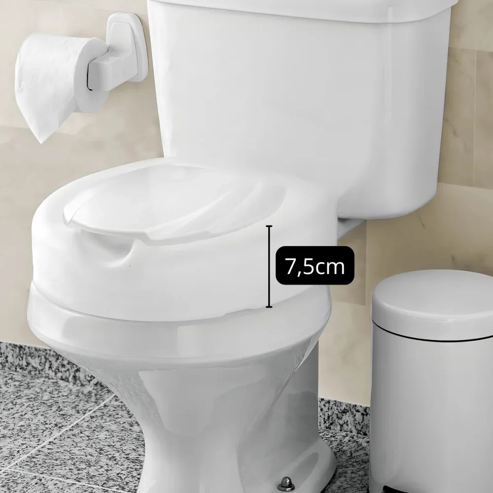 Assento Elevado P/ Vaso Sanitário 7,5cm Branco Soft Mebuki