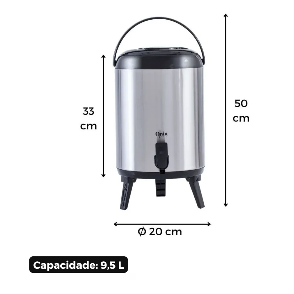 Botijão Inox 9,5l Onix