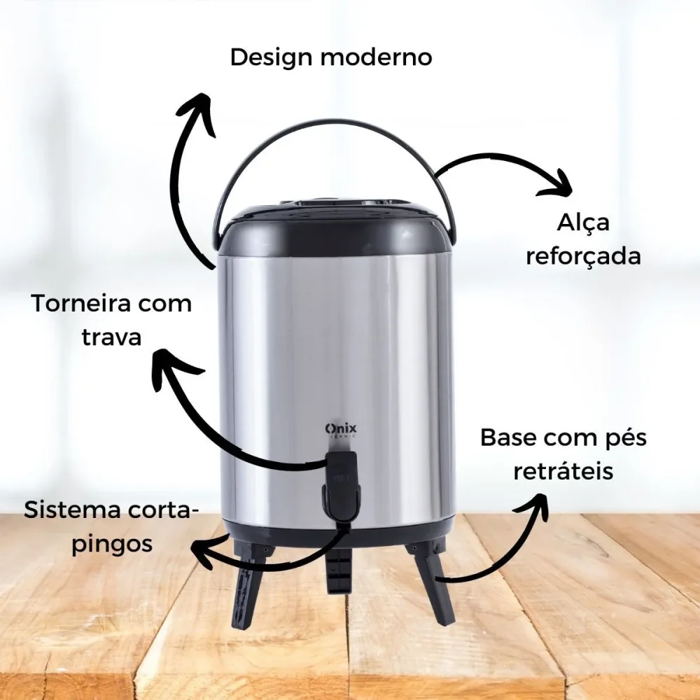 Botijão Inox 9,5l Onix