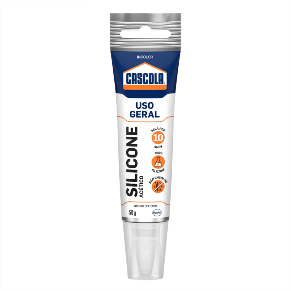 Silicone Uso Geral Incolor 50g Interno e Externo Cascola