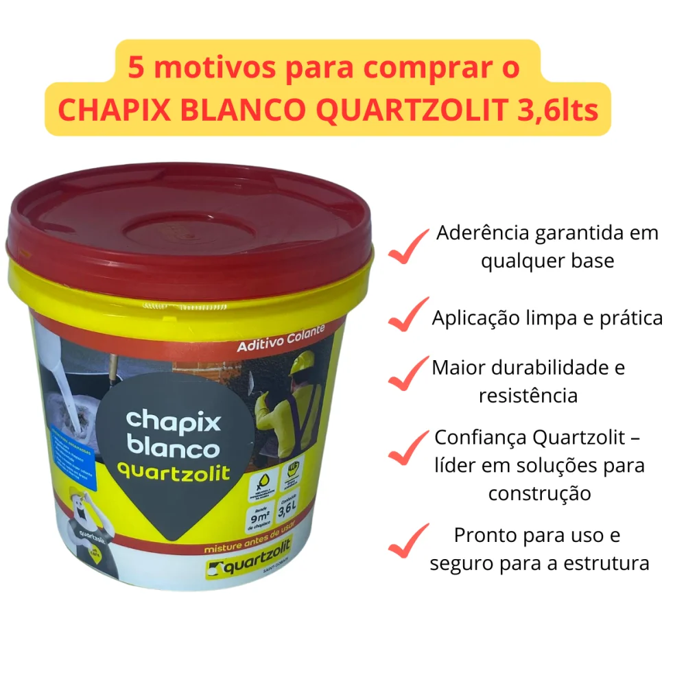 Chapix Blanco 3,6l Quartizolit Aditivo Colante Para Chapisco