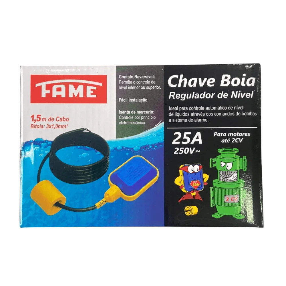 Chave Boia 25A 250v Regulador de Nivel Fame