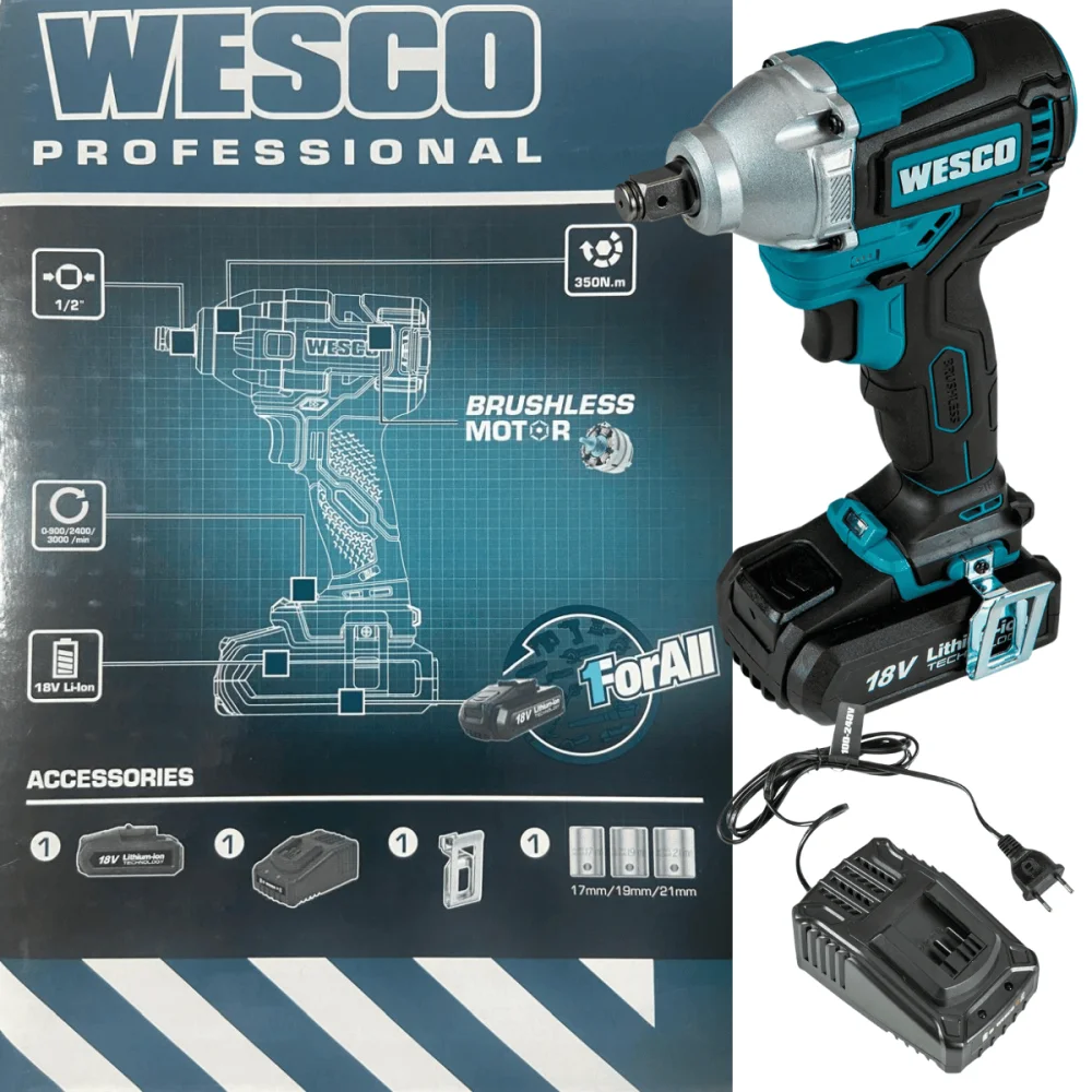 Chave De Impacto 18V Brushless 1/2" WS2407 Wesco
