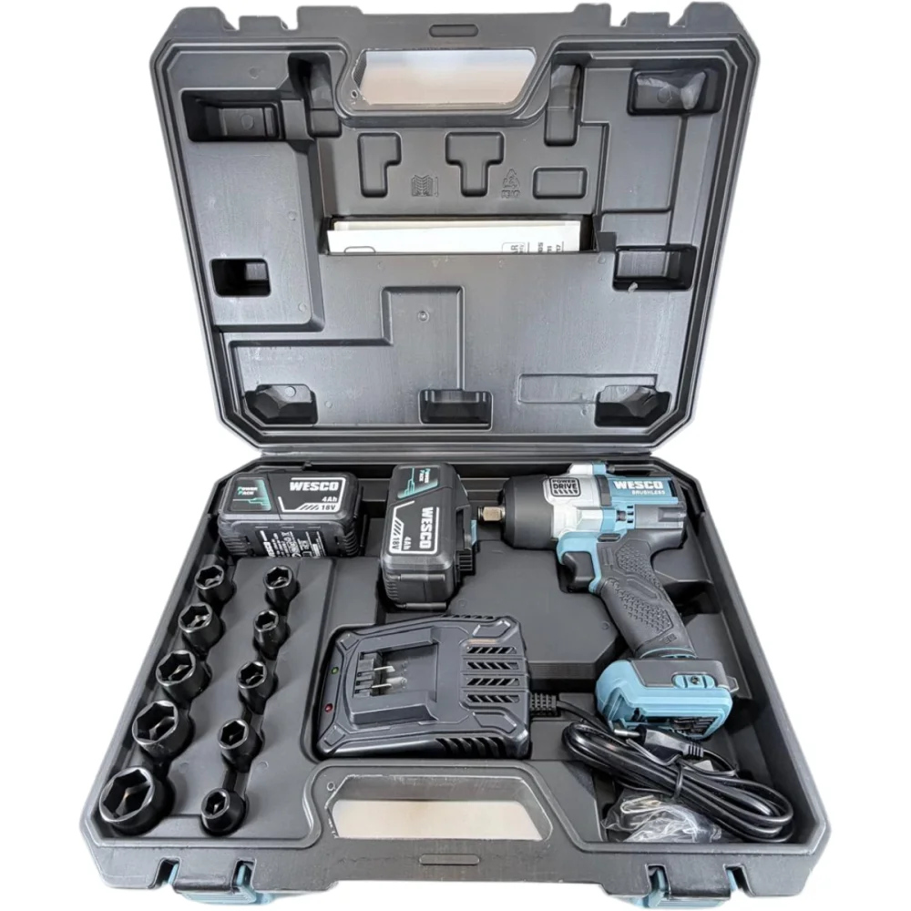 Chave de Impacto Brushless 1/2" 2 Baterias 18v 700Nm Wesco