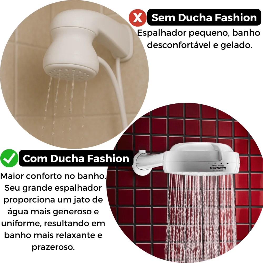 Chuveiro Elétrico Ducha Fashion 7500w 220v Lorenzetti