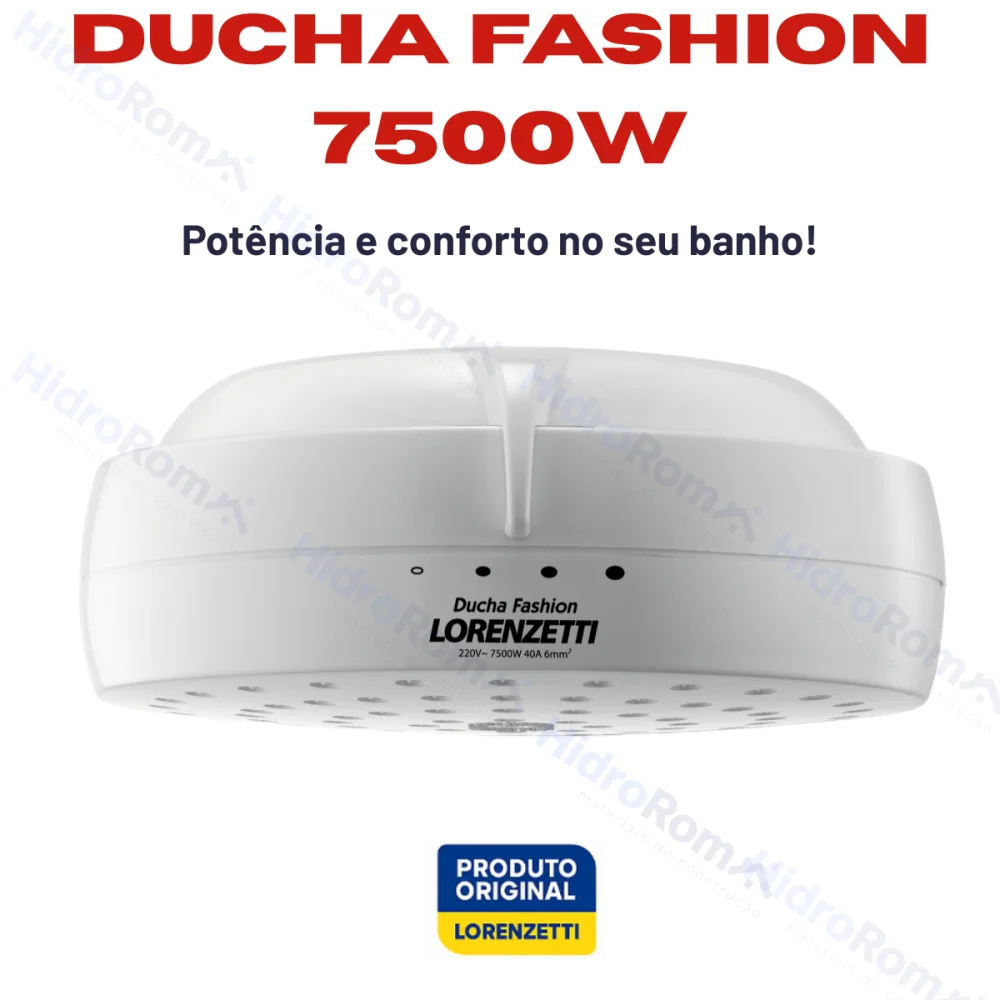 Chuveiro Elétrico Ducha Fashion 7500w 220v Lorenzetti